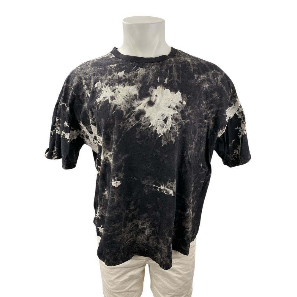 Russell Park Men's Black White Tie Dye Short Sleeve Crewneck T Shirt Tee Top 2XL